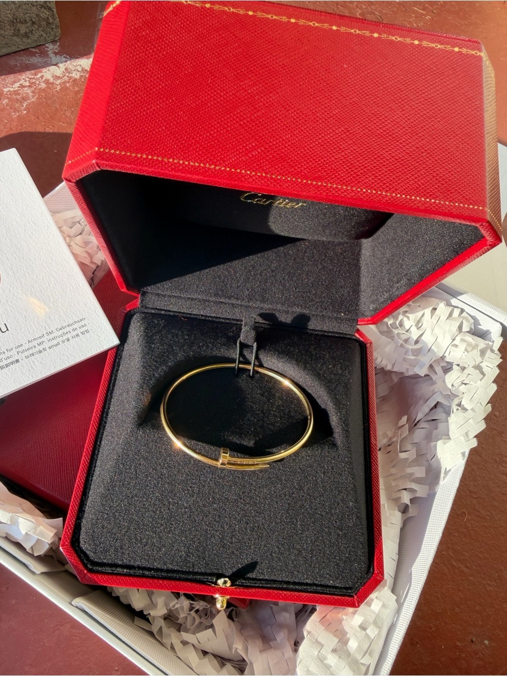 Cartier Yellow Gold Bracelet with Red Presentation Box